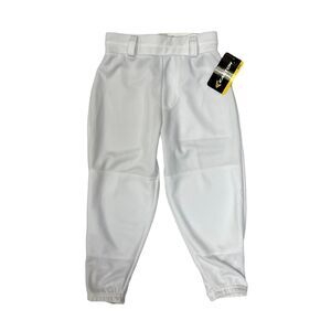 Easton Baseball Pants Boys S Small White Pro Pull Up Moisture Wick w/ Belt Loops